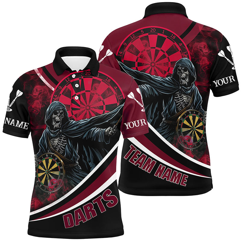 Death Skeleton Red Darts Men and Quarter-Zip Custom Team League Darts