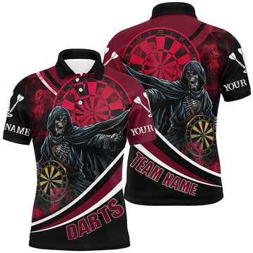Death Skeleton Red Darts Men and Quarter-Zip Custom Team League Darts