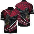 Death Skeleton Red Darts Men and Quarter-Zip Custom Team League Darts