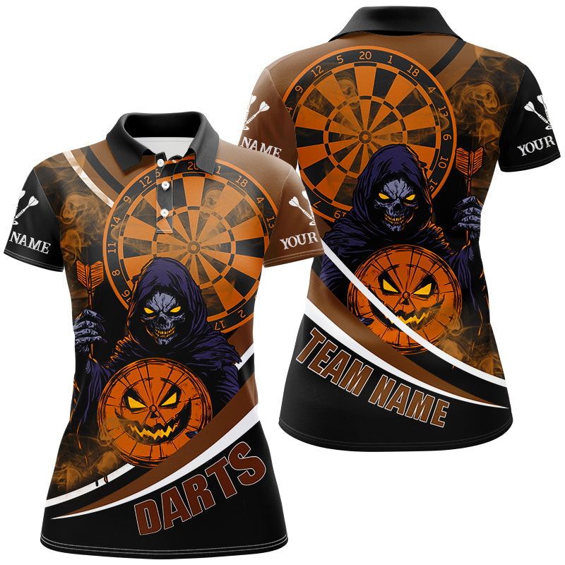 Death Skeleton Funny Dartboard Face Custom Halloween Orange Dart, Scary Halloween Dart