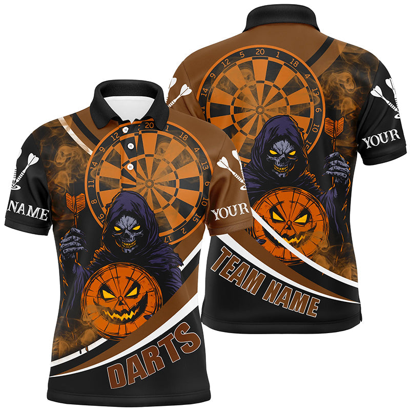 Death Skeleton Funny Dartboard Face Custom Halloween Orange Dart, Scary Halloween Dart