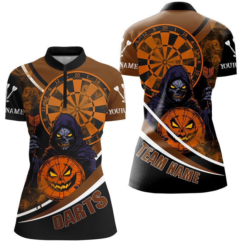 Death Skeleton Funny Dartboard Face Custom Halloween Orange Dart, Scary Halloween Dart