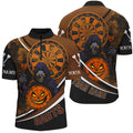 Death Skeleton Funny Dartboard Face Custom Halloween Orange Dart, Scary Halloween Dart