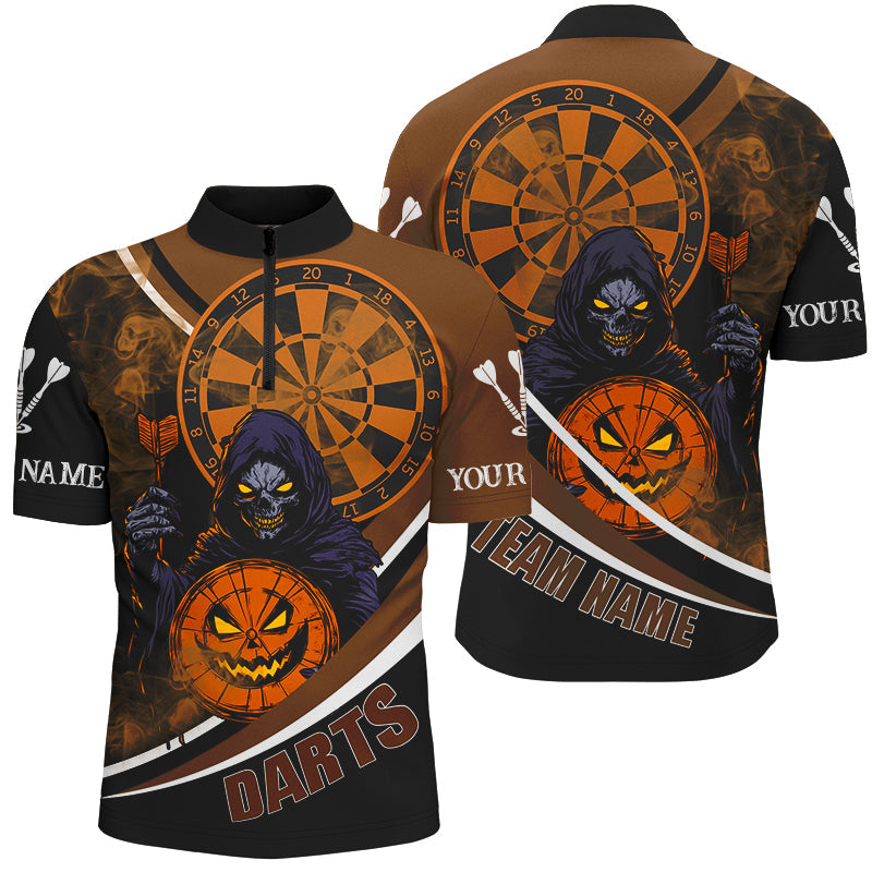 Death Skeleton Funny Dartboard Face Custom Halloween Orange Dart, Scary Halloween Dart
