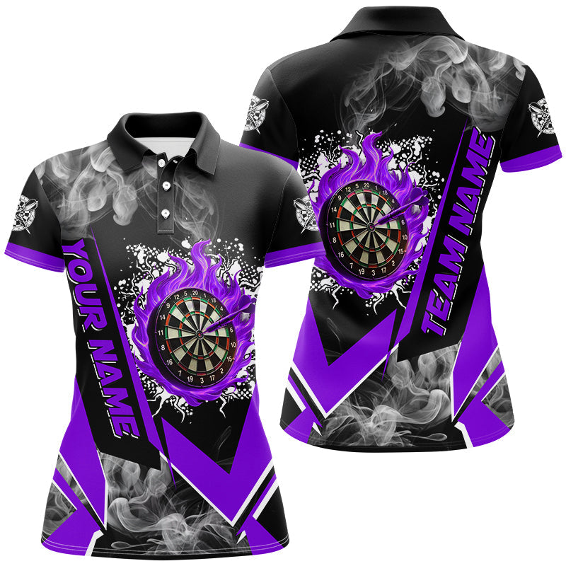 Personalized Dartboard Fire Flame Smoke Custom Dart, Darts Team | Purple