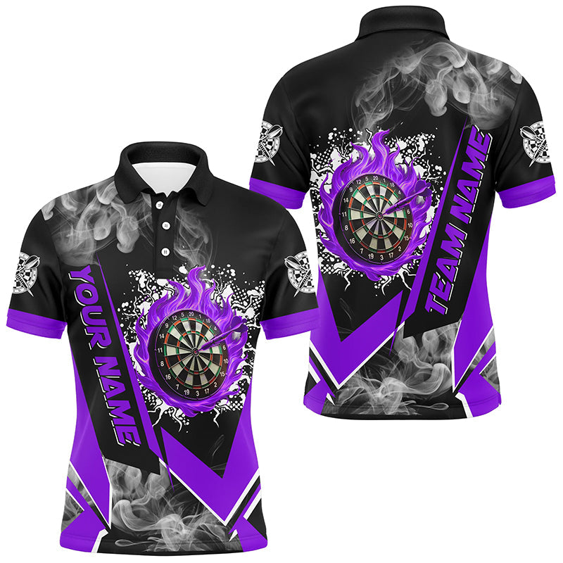 Personalized Dartboard Fire Flame Smoke Custom Dart, Darts Team | Purple
