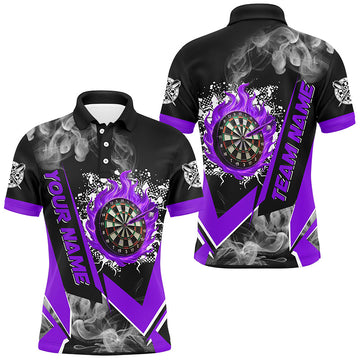 Personalized Dartboard Fire Flame Smoke Custom Dart, Darts Team | Purple