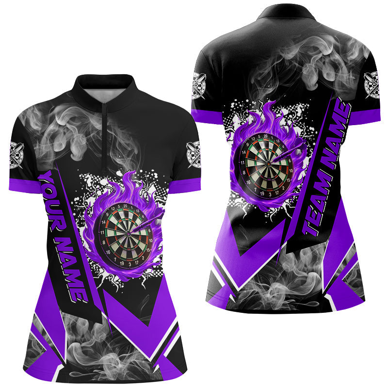 Personalized Dartboard Fire Flame Smoke Custom Dart, Darts Team | Purple
