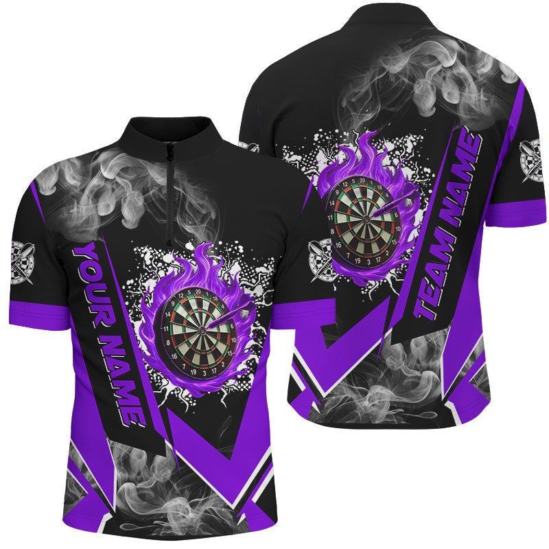 Personalized Dartboard Fire Flame Smoke Custom Dart, Darts Team | Purple