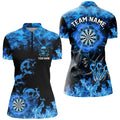 Fire Flame Darts Board Custom Skull Dart, Death Skeleton Scary Dart | Blue
