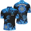 Fire Flame Darts Board Custom Skull Dart, Death Skeleton Scary Dart | Blue