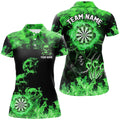 Fire Flame Darts Board Custom Skull Dart, Death Skeleton Scary Dart | Green