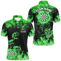 Fire Flame Darts Board Custom Skull Dart, Death Skeleton Scary Dart | Green