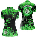 Fire Flame Darts Board Custom Skull Dart, Death Skeleton Scary Dart | Green