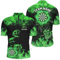 Fire Flame Darts Board Custom Skull Dart, Death Skeleton Scary Dart | Green