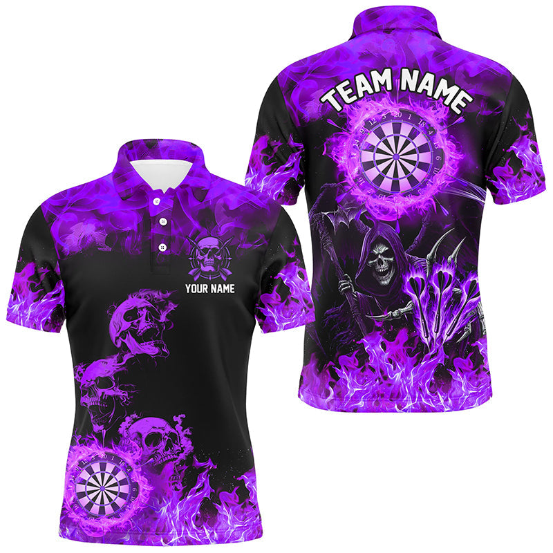 Fire Flame Darts Board Custom Skull Dart, Death Skeleton Scary Dart | Purple