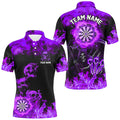 Fire Flame Darts Board Custom Skull Dart, Death Skeleton Scary Dart | Purple