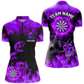 Fire Flame Darts Board Custom Skull Dart, Death Skeleton Scary Dart | Purple