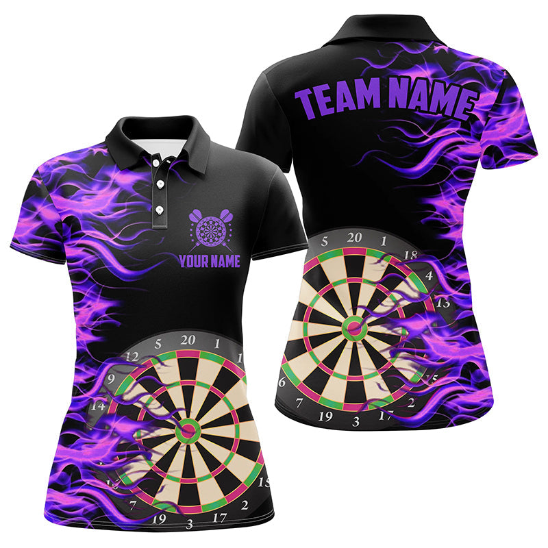 Purple Fire Flame Dart Board 3D Printed Women Darts Custom Team Name Darts Uniform