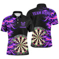 Purple Fire Flame Dart Board 3D Printed Men Darts Custom Team Name Darts Uniform