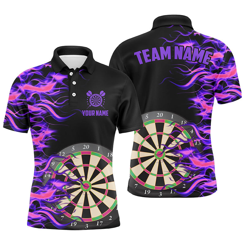 Purple Fire Flame Dart Board 3D Printed Men Darts Custom Team Name Darts Uniform