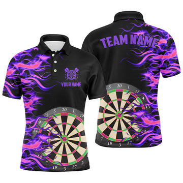 Purple Fire Flame Dart Board 3D Printed Men Darts Custom Team Name Darts Uniform