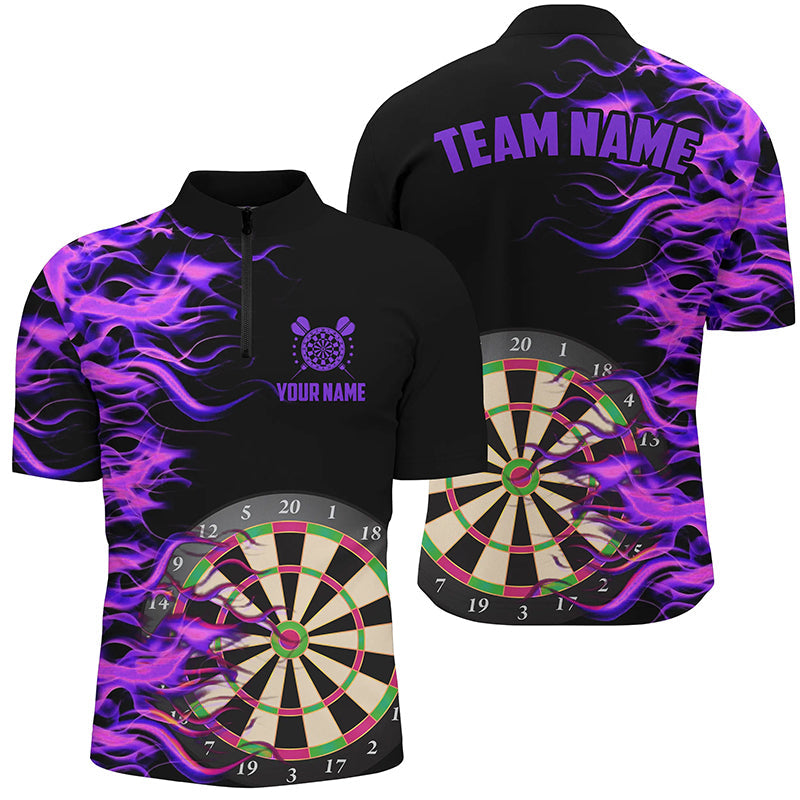 Purple Fire Flame Dart Board 3D Printed Men Darts Custom Team Name Darts Uniform