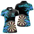 Turquoise Fire Flame Dart Board 3D Printed Women Darts Custom Team Name Darts Uniform