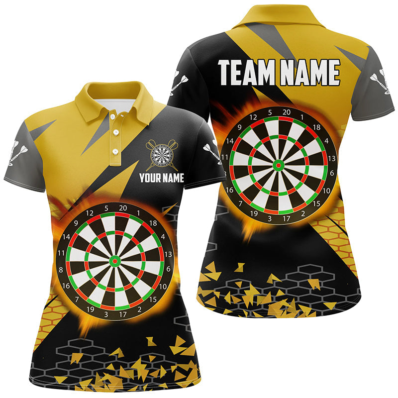 Personalized 3D Darts Board Men and Quarter-Zip Custom Yellow Darts Team Attire