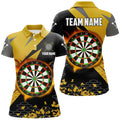 Personalized 3D Darts Board Men and Quarter-Zip Custom Yellow Darts Team Attire