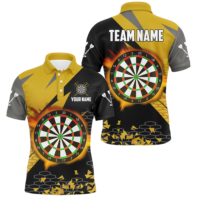 Personalized 3D Darts Board Men and Quarter-Zip Custom Yellow Darts Team Attire