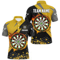 Personalized 3D Darts Board Men and Quarter-Zip Custom Yellow Darts Team Attire