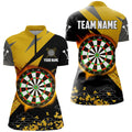 Personalized 3D Darts Board Men and Quarter-Zip Custom Yellow Darts Team Attire