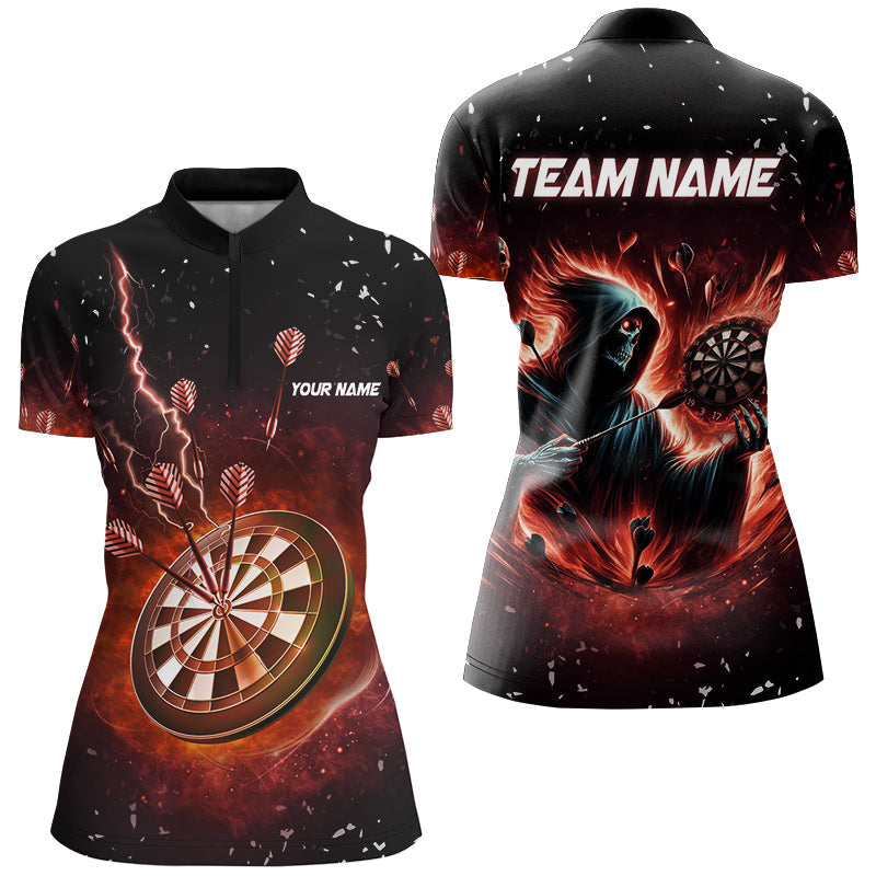 Personalized Scary Death Skeleton Fire Dart Custom Darts League Team