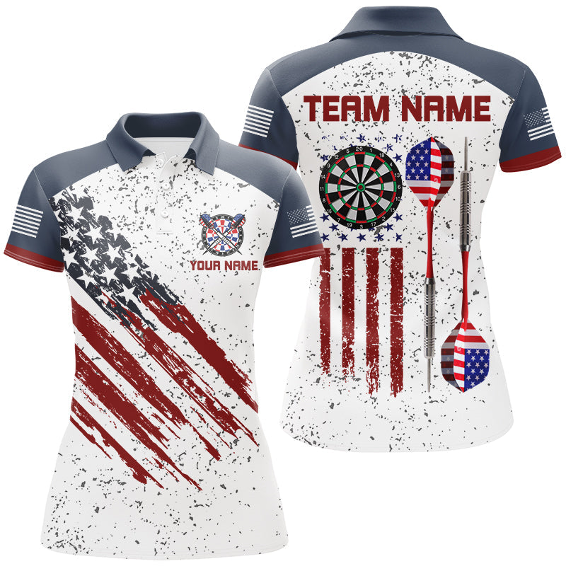 White Grunge American Flag Darts and Quarter-Zip Custom Patriotic Men Dart Darts