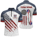 White Grunge American Flag Darts and Quarter-Zip Custom Patriotic Men Dart Darts