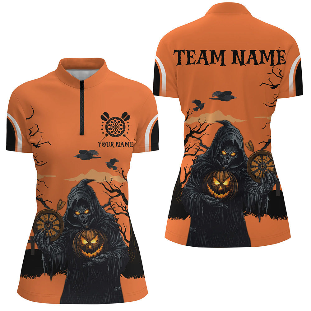 Halloween Spook Night Death Skeleton Custom Darts, Orange Scary Dart