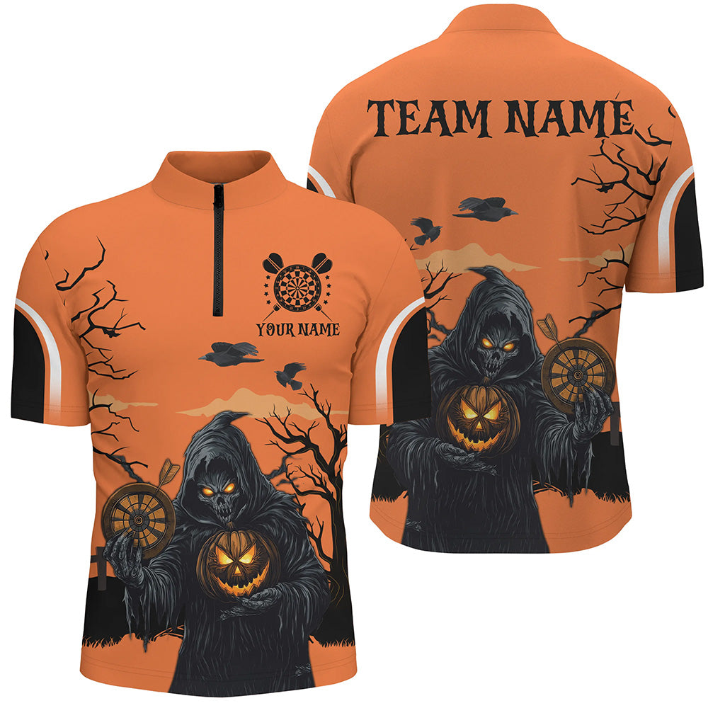 Halloween Spook Night Death Skeleton Custom Darts, Orange Scary Dart