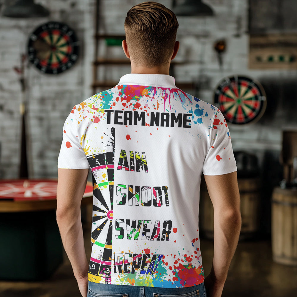 Funny Dartboards Colorful Paint Aim Shoot Swear Repeat Darts Custom Darts Team