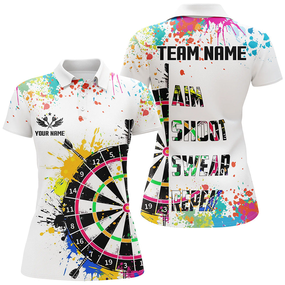 Funny Dartboards Colorful Paint Aim Shoot Swear Repeat Darts Custom Darts Team