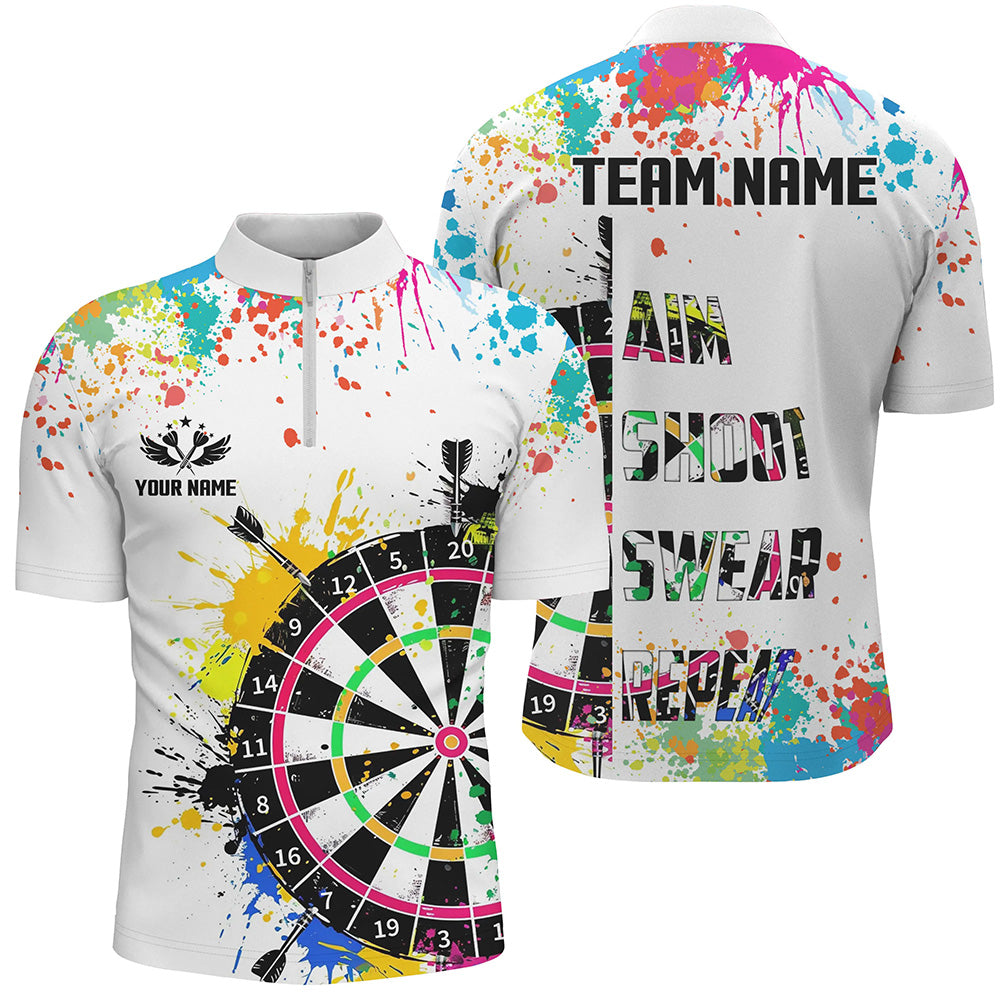 Funny Dartboards Colorful Paint Aim Shoot Swear Repeat Darts Custom Darts Team