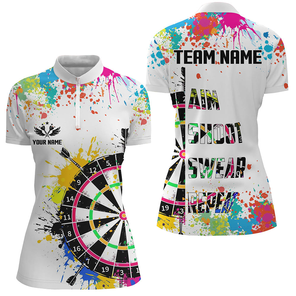 Funny Dartboards Colorful Paint Aim Shoot Swear Repeat Darts Custom Darts Team