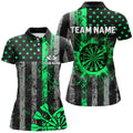 Custom Green Grunge US Flag Patriotic Darts, Retro Darts Board Darts Team