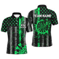 Custom Green Grunge US Flag Patriotic Darts, Retro Darts Board Darts Team
