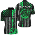 Custom Green Grunge US Flag Patriotic Darts, Retro Darts Board Darts Team