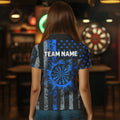 Custom Blue Grunge US Flag Patriotic Darts, Retro Darts Board Darts Team