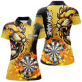 Yellow Funny Darts Flame Lion Custom and Quarter-Zip, Personalized Men Dart Dart
