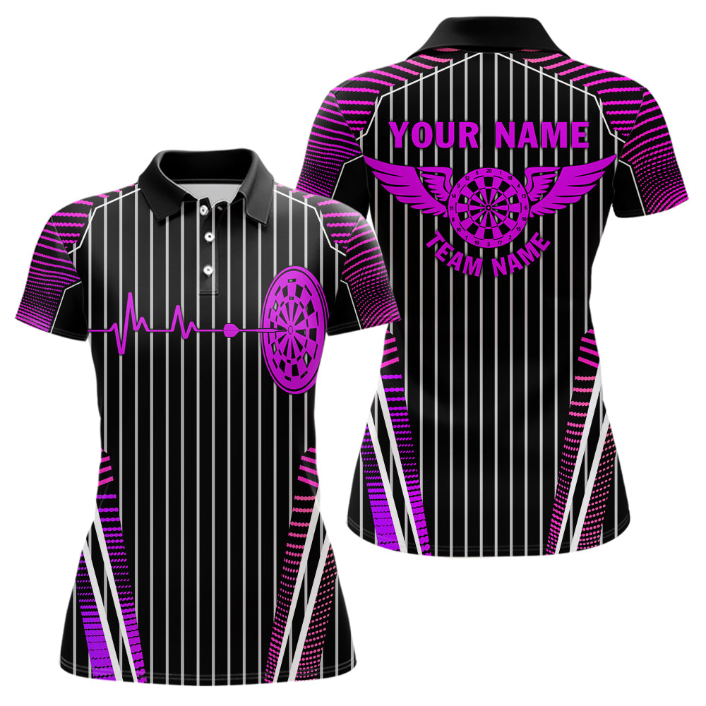 Neon Pink Dartboard Pulse Heartbeat Custom Men Dart, Funny Wings Cool Dart Team