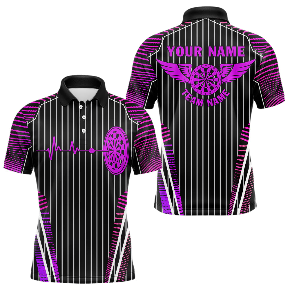 Neon Pink Dartboard Pulse Heartbeat Custom Men Dart, Funny Wings Cool Dart Team