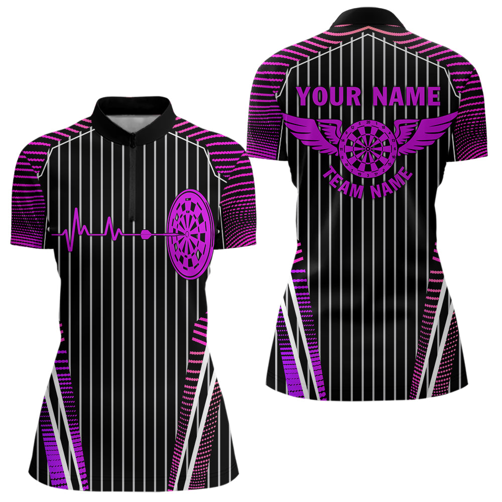Neon Pink Dartboard Pulse Heartbeat Custom Men Dart, Funny Wings Cool Dart Team